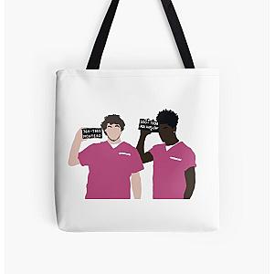 Lil Nas X Bags - Lil Nas X, Jack Harlow - INDUSTRY BABY All Over Print Tote Bag RB2103