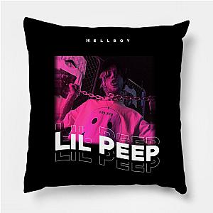 Lil Peep Pillows - Lil Peep Pink Hellboy (Lil Peep Hellboy; Lil Peep T-Shirt, Aesthetic Lil Peep). Throw Pillow TP1107