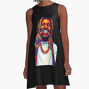 Lil Durk Smile Washed Pink Art A-Line Dress