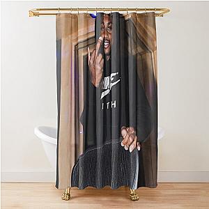 Lil Tjay Middle Finger Shower Curtain