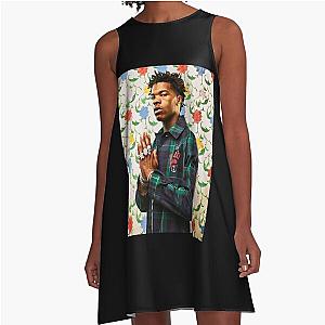 Day Gift for Rapper Lil Tjay Hiphop Gifts Music Fans A-Line Dress