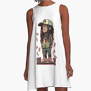 Lil Wayne Cartoon Design A Line Dress