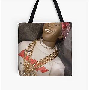 Lil Yachty dollar with chains all over print tote bag.