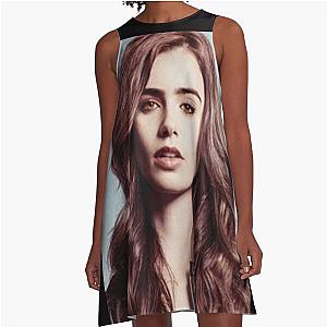 Lily Collins A-Line Dress