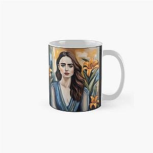 Emily in Paris Lily Collins picture with Lily flowers Classic Mug 
becomes
Emily in Paris Lily Collins picture with flowers Classic Mug