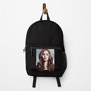 Lily Collins Poster Backpack