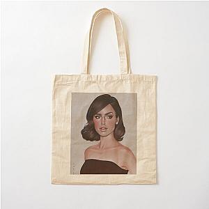 Lily Collins drawing Cotton Tote Bag