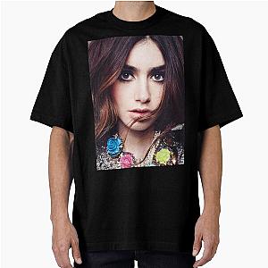 Lily Collins Oversized T-Shirt