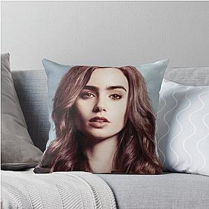 Lily Collins Poster Throw Pillow