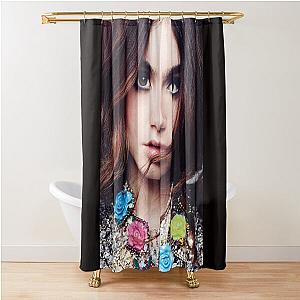 Lily Collins Poster Shower Curtain
