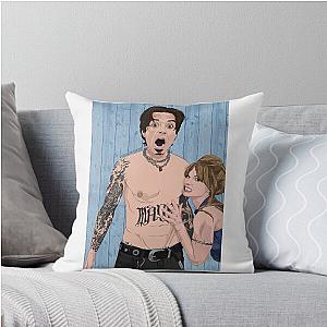 Sebastian Stan and Lily James Throw Pillow