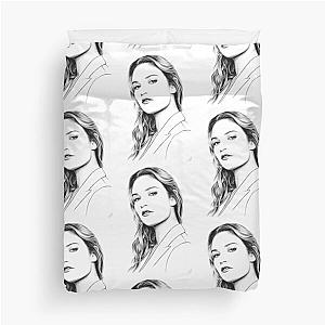 Lily James Pencil Portrait Duvet Cover