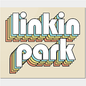 Linkin Park - Retro Rainbow Typography Faded Style Poster TP0509