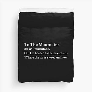 To The Mountains Lizzy McAlpine Aesthetic Quote Lyrics Black Duvet Cover