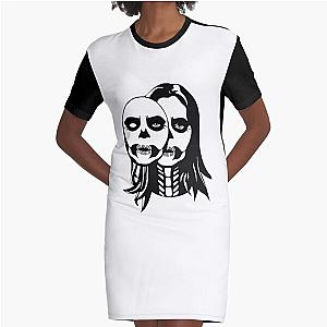 Lizzy Mcalpine Merch Skull Face Graphic T-Shirt Dress