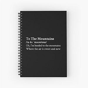 To The Mountains Lizzy McAlpine Aesthetic Quote Lyrics Black Spiral Notebook