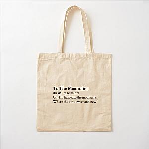 To The Mountains Lizzy McAlpine Aesthetic Quote Lyrics Black Cotton Tote Bag