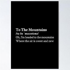To The Mountains Lizzy McAlpine Aesthetic Lyrics Black Poster