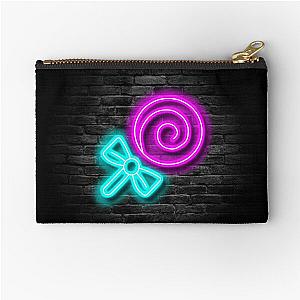 Neon Lollipop Sign (Brick Wall Background) Zipper Pouch