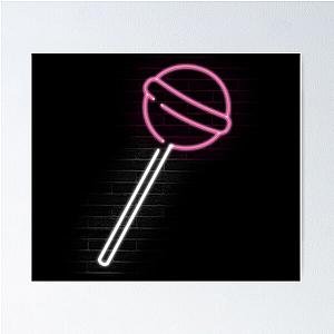 Vibrant Retro Neon Sign - Lollipop Poster