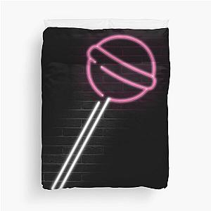 Vibrant Retro Neon Sign - Lollipop Duvet Cover