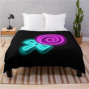 Neon Lollipop Sign (Transparent Background) Throw Blanket