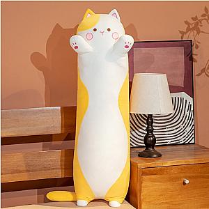 90-130 cm Yellow Standing Long Kitty Sleep Cushion