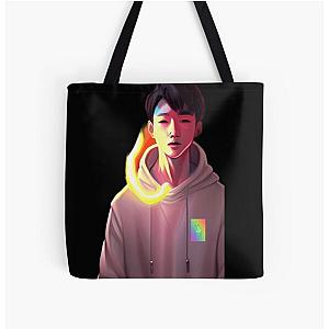 Lookism Bags - LOOKISM  | pink hoodie with finger heart All Over Print Tote Bag RB2112