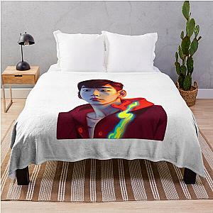 Lookism Blanket - LOOKISM Kpop-red hoodie semi-realistic illustration Throw Blanket RB2112