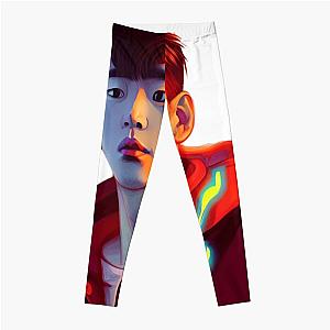 Lookism Leggings - LOOKISM Kpop-red hoodie semi-realistic illustration Leggings RB2112