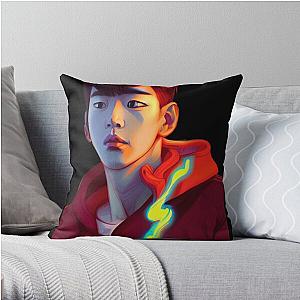 Lookism Pillows - LOOKISM Kpop-red hoodie semi-realistic illustration Throw Pillow RB2112