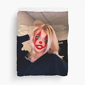 LOREN GRAY CLOWN FACE Duvet Cover