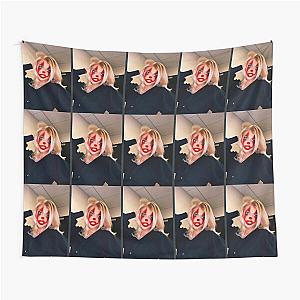 LOREN GRAY CLOWN FACE Tapestry