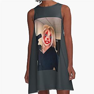 LOREN GRAY CLOWN FACE A-Line Dress