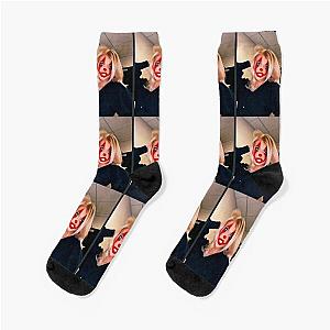 LOREN GRAY CLOWN FACE Socks