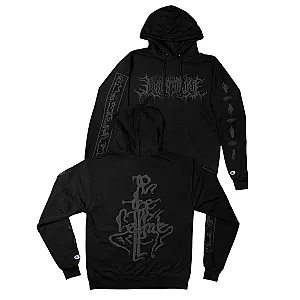 Lorna Shore Hoodies - Lorna Shore Black On Black Champion Pullover Hoodie