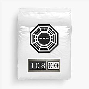 Dharma Initiative logo with The Swan Countdown Duvet Cover