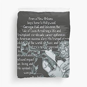 Louis Armstrong Portrait And Quote Duvet Cover