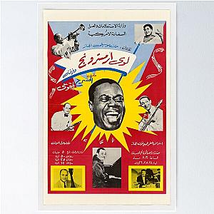 Vintage jazz poster with Louis Armstrong