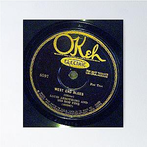 West End Blues - Louis Armstrong and His Hot Five, 1928 Okeh 78 label Poster