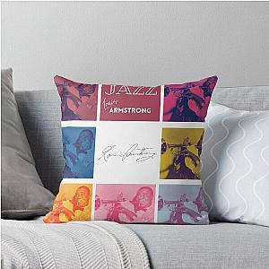 Jazz Music Legends Louis Armstrong Throw Pillow