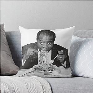 Louis Armstrong Eating Spaghetti Throw Pillow