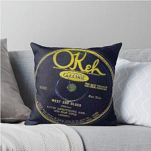 West End Blues by Louis Armstrong and His Hot Five 1928 Okeh 78 label Throw Pillow