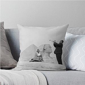 Louis Armstrong at the Sphinx and Egyptian Throw Pillow