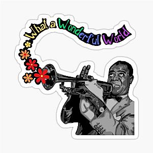 Louis Armstrong Portrait and Quote Sticker