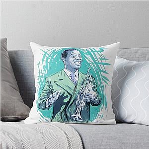 Louis Armstrong An illustration by Paul Cemmick Throw Pillow