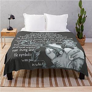 Louis Armstrong Portrait  Quote Throw Blanket