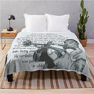 Louis Armstrong Portrait and Quote Throw Blanket