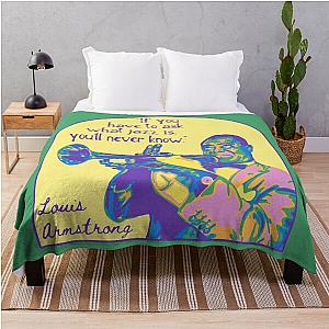 Louis Armstrong Portrait Throw Blanket