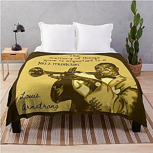 Louis Armstrong Portrait Quote Throw Blanket